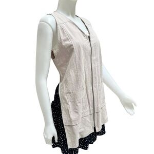 Third by Cee Gray Vest Apron Open Back Minimalist Quiet Luxury Lagenlook NWT‎